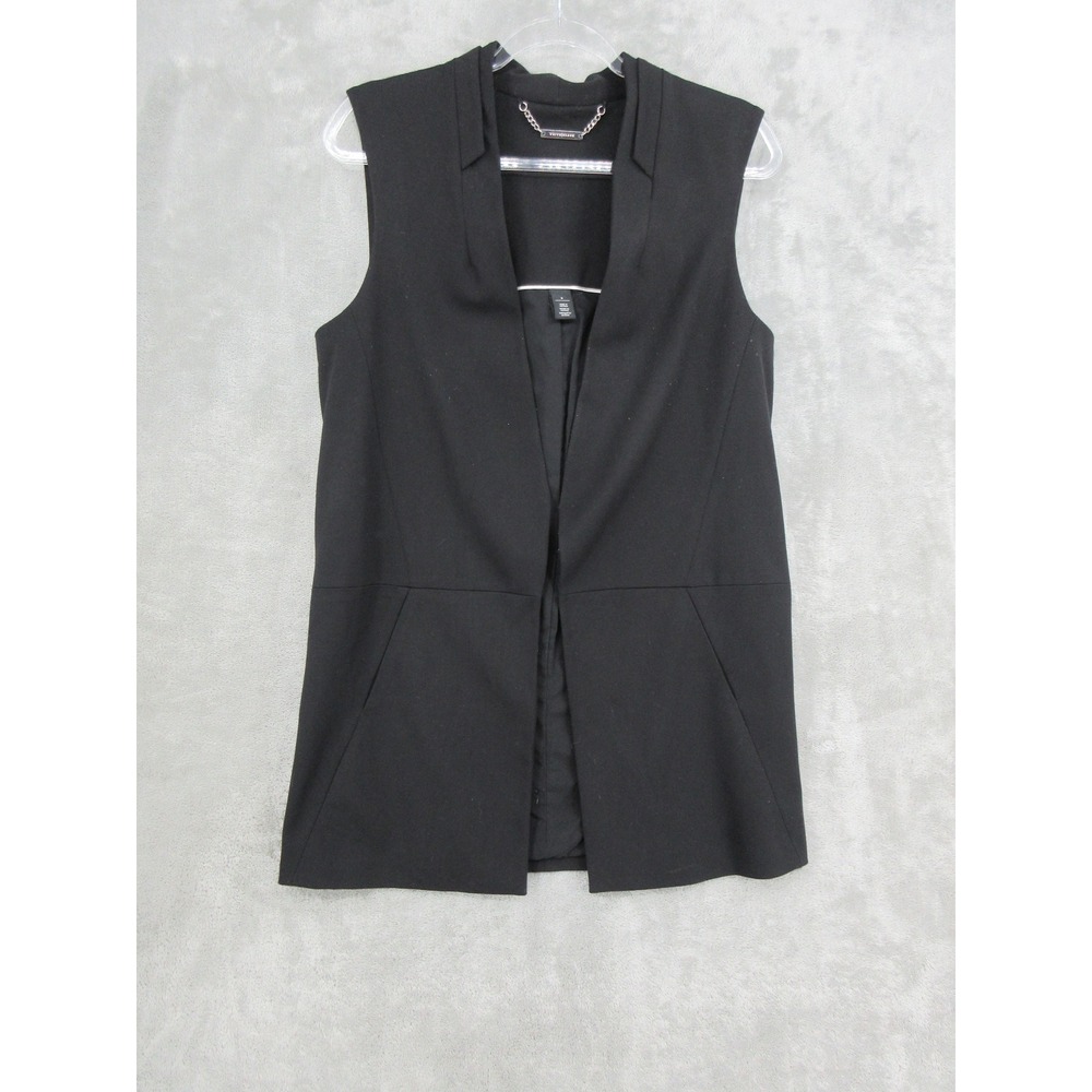 White House Black Market Vest Womens Size 8 Open Front Office Career Minimalist